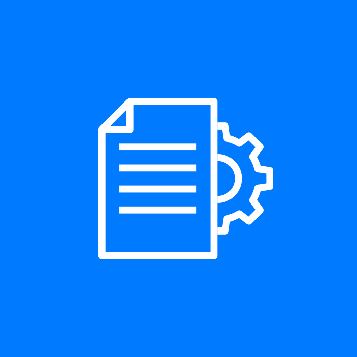 Icon of a document with gear